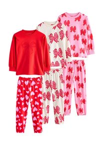 next Pyjama M&auml;dchen Gr&ouml;&szlig;e 104 dunkelpink / rot / wei&szlig;