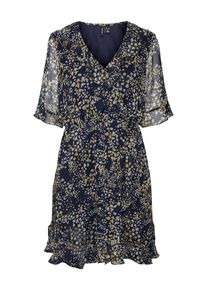 V&eacute;ro Moda VERO MODA, Femmes Robe 'DORA KAYA', beige / bleu marine / moutarde / blanc cass&eacute;