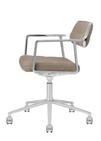 Vipp 453+ / Vipp453+ Swivel Chair Drehstuhl Vipp Dark sand Textil / polierter Aluminiumrahmen mit Rollen