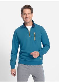 Witt Damen Sweatshirt mit Reissverschluss-Brusttasche, topas, Größe 48/50, 50% Baumwolle, 50% Polyester