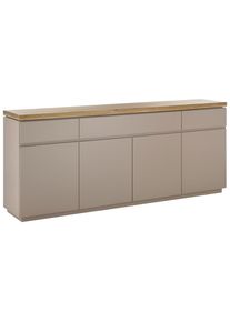 Sideboard , Grau, Naturfarben , Holz, Holzwerkstoff , Akazie , massiv , 4 F&auml;cher , 3 Schublade(n) Schubladen , 200x86x40 cm , stehend , Kleinm&ouml;bel, Kommoden, Sideboards