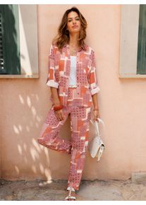 Witt Damen Druckbluse, champagner-papaya-bedruckt, Größe 50, 100% Viskose