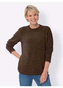 Witt Damen Langarm-Pullover in Chenille-Qualität, schoko, Größe 40, 100% Polyester
