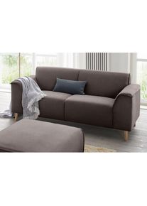 Home Affaire, Home Affaire 2-Sitzer &raquo;Janek Scandic Design, elegant und zeitlos&laquo; mit Federkern und Keder in scandinavischem Design, stone, Struktur 