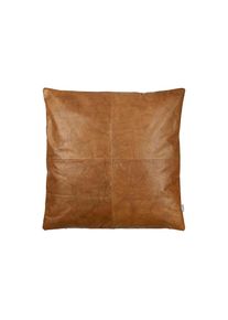 Dekokissen »Leder Lodge, 60 x 60 cm, Black / Tobacco« , Södahl , Obermaterial Vorderteil: 100% Rindsleder. Rückseite: 69% Wolle, 31% Nylon