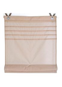 Kutti, Raffrollo &raquo;Kessy Biese&laquo; mit Hakenaufh&auml;ngung ohne Bohren halbtransparent, Baumwolle, Polyester, Hakenaufh&auml;ngung, naturfarben, Obermaterial: 65% 