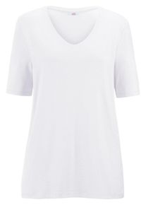 Emilia Lay - Shirt mit gerundetem V-Ausschnitt, weiss, Gr. 40, Viskose