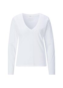 LANIUS Damen-Longsleeve V-Ausschnitt Wei&szlig; 38