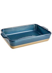Homeware Profession. Auflaufform , Blau, Braun , Keramik , 3.3 l , rechteckig , 24x7x34 cm , Lfgb , backofengeeignet , Kochgeschirr, Auflaufformen
