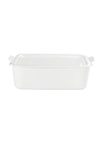 Homeware Profession. Auflaufform , Weiss , Keramik , 2,5 l , rechteckig , 18.3x10.4x30.5 cm , Lfgb , backofengeeignet, mikrowellengeeignet , Kochgeschirr, Auflaufformen