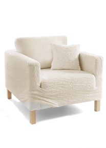 Housse GAICO effet froiss&eacute; en beige1 (fauteuil &agrave; accoudoirs 80-100 cm), Couleur/Motif: cr&egrave;me, bonprix