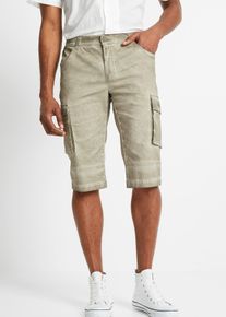 Cargo-Long-Stretch-Bermuda mit Komfortschnitt Regular Fit in gr&uuml;n, Gr&ouml;sse 52, 97% Baumwolle, bonprix