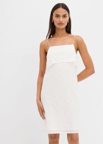 Minikleid mit sch&ouml;ner Paillettenstickung in weiss, Gr&ouml;sse 48, bonprix