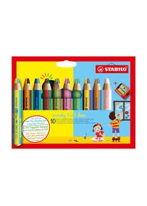 Stabilo , Malstift »Woody 3 in 1« , bunt , 20 Farbkombinationen