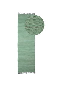 L&auml;ufer &raquo;Handweb Uni, Wendetepich&laquo; rechteckig 5 mm H&ouml;he Fleckerlteppich, reine Baumwolle, handgewebt, Uni, mit Fransen , gr&uuml;n , GOODproduct ,...