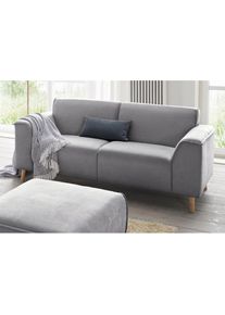 Home Affaire, Home Affaire 2-Sitzer &raquo;Janek Scandic Design, elegant und zeitlos&laquo; mit Federkern und Keder in scandinavischem Design, grau, Struktur fein