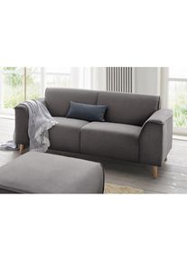 Home Affaire, Home Affaire 2-Sitzer &raquo;Janek Scandic Design, elegant und zeitlos&laquo; mit Federkern und Keder in scandinavischem Design, pepper, Struktur 