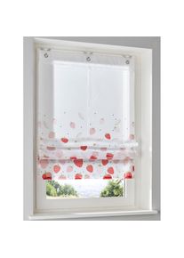 HEINE HOME, HEINE HOME Raffrollo mit &Ouml;sen, wei&szlig;, rot