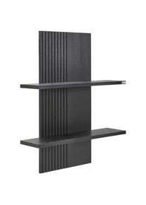Hom&acute;in Hom`in H&auml;ngeelement , Schwarz , Holzwerkstoff , 2 F&auml;cher , 78x92x20 cm , Beim&ouml;bel erh&auml;ltlich , Wohnzimmer, Wohnw&auml;nde, Wohnwand- Serien