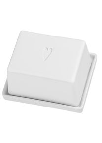 R&auml;der R&auml;der Butterdose , Weiss, Goldfarben , Keramik , 10x6x8 cm , K&uuml;chenzubeh&ouml;r, Vorratsbeh&auml;lter, Butterdosen