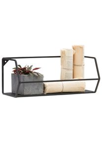 Landscape Wandregal , Schwarz , Metall , 40x16x16 cm , In verschiedenen Gr&ouml;ssen erh&auml;ltlich , Wohnzimmer, Regale, Wandregale