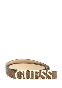 Guess, Femmes Ceinture 'MERIDIAN NOT ADJ PANT BELT', marron / or