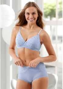 WITT Damen Schalen-BH ohne B&uuml;gel, hellblau-wei&szlig;, Gr&ouml;&szlig;e 95C, 82% Polyamid, 18% Elasthan
