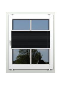 Indeko, indeko Plissee »simple« Lichtschutz ohne Bohren verspannt mit Klemmträgern, nach Mass, schwarz, weiß, weiß, Obermaterial: 94% Polyester, 6% 