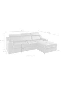 exxpo - Sofa Fashion, exxpo - sofa fashion Ecksofa &raquo;Lotos, bequem und funktionell, Federkern, Breite 242cm, L-Form&laquo; mit Kopf- bzw. R&uuml;ckenverstellung, 
