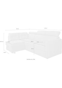 exxpo - Sofa Fashion, exxpo - sofa fashion Ecksofa &raquo;Arles, Federkern, OTTOs Choice, zeitlos, Breite 225cm, L-Form&laquo; wahlweise mit Bettfunktion und 