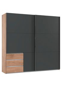Wimex, Schwebetürenschrank »Level by fresh to go«, plankeneichefarben, graphit, B/H/T: 250 cm x 236 cm x 65 cm