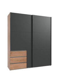 Wimex, Schwebetürenschrank »Level by fresh to go«, plankeneichefarben, graphit, B/H/T: 200 cm x 236 cm x 65 cm
