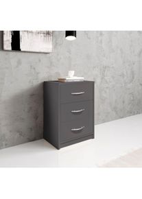 Schlafkontor, Nachttisch &raquo;Pepe&laquo; mit 3 Schubk&auml;sten, graphit, B/H/T: 38,5 cm x 54,2 cm x 28,2 cm