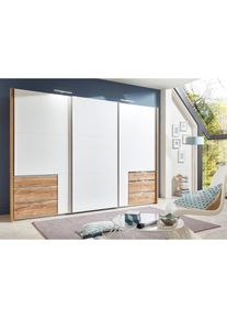 wimex, Schwebetürenschrank »Level by fresh to go«, plankeneichefarben, weiß, B/H/T: 300 cm x 216 cm x 65 cm