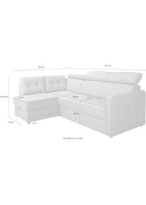 exxpo - Sofa Fashion, exxpo - sofa fashion Ecksofa &raquo;Arles, Federkern, OTTOs Choice, zeitlos, Breite 225cm, L-Form&laquo; wahlweise mit Bettfunktion und 