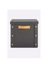 HEINE HOME, HEINE HOME Aufbewahrungsbox, schwarz, Kunststoff, Papier, Polyester, B/H/T: 30 cm x 28 cm x 30 cm