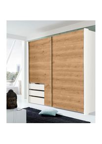 wimex, Schwebetürenschrank »Level by fresh to go«, weiß, plankeneichefarben, B/H/T: 200 cm x 216 cm x 65 cm