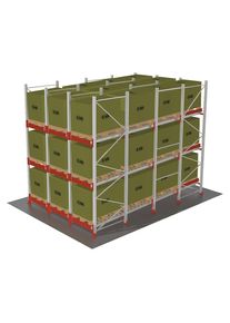Scaffale portapallet a gravità, con rulliere (FIFO), per 36 palette EUR