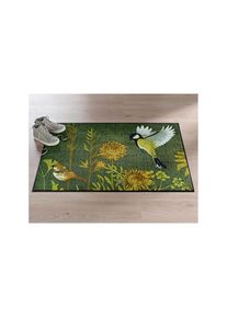 Fussmatte rechteckig 7 mm Höhe, grün, gelb, Kunstfaser, Polyamid, 7 mm