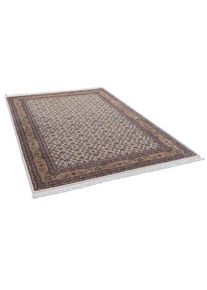 Theko, THEKO Orientteppich »Benares Herati« rechteckig 12 mm Höhe reine Wolle, handgeknüpft, mit Fransen, braun, creme, Schurwolle, 12 mm