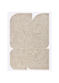 Heine Home, heine home Teppich 7 mm Höhe, taupe, ecru, Schurwolle, Wolle, 7 mm