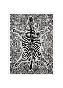 Heine Home, heine home Teppich 10 mm Höhe, schwarz, weiß, Kunstfaser, Polyamid, Polyester, Schurwolle, Wolle, 10 mm