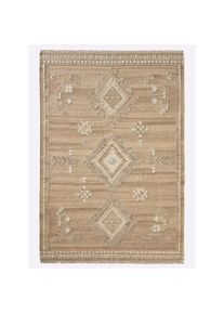 Heine Home, heine home Teppich 3 mm Höhe, beige, ecru, Baumwolle, Kunstfaser, Polyester, Schurwolle, Wolle, 3 mm