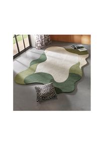 Heine Home, heine home Teppich 12 mm Höhe, grün, ecru, meliert, Schurwolle, Wolle, 12 mm
