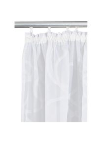 my home, my home Gardine &raquo;Tanaro&laquo; Kr&auml;uselband 2 Stk. tlg. Vorhang, Fertiggardine, 2-er Set, mit Schlingen-Motiv bedruckt, wei&szlig;, Voile, Polyester