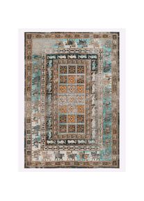 Heine Home, heine home Teppich rechteckig 7 mm Höhe, türkis, bunt, Baumwolle, Kunstfaser, Polyester, 7 mm