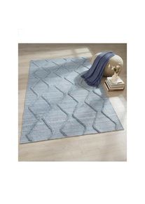 Heine Home, heine home Teppich 3 mm Höhe, blau, meliert, Kunstfaser, Polyester, 3 mm