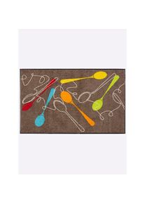 Salonloewe, Fussmatte rechteckig 7 mm Höhe, taupe, bunt, Kunstfaser, Polyamid, 7 mm