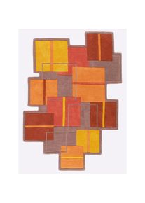 Heine Home, heine home Teppich mehreckig 12 mm Höhe, orange, braun, Wolle, 12 mm
