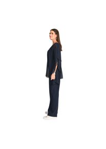 HERMANN LANGE Collection, Unisex, HERMANN LANGE Collection Blusenponcho mit weiten &Auml;rmeln, Poncho, transparent, marine, 48, Weite Bluse von HERMANN 